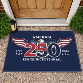 Bald Eagle American Flag 1776-2026 - USA 250th Anniversary Semiquincentennial Heritage Doormat