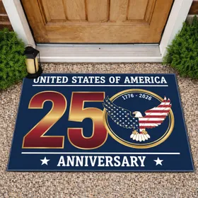 250th Anniversary United States Bald Eagle Flag 1776-2026 - Patriotic Heritage Display Doormat