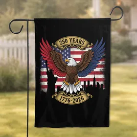 Bald Eagle American Flag 1776-2026 - USA 250th Anniversary Gift for Veterans Garden Flag