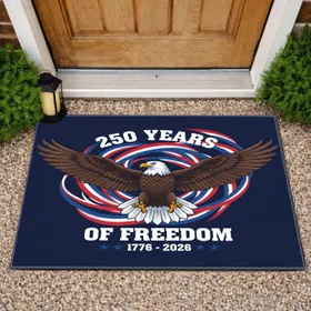 Bald Eagle American Flag 1776-2026 - USA 250th Anniversary Freedom Gift for Veterans Doormat