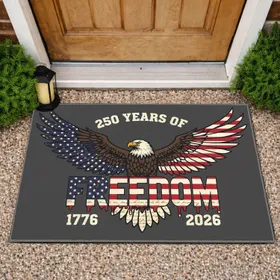 Bald Eagle American Flag 1776-2026 - USA 250th Anniversary Independence Day for Veterans Doormat
