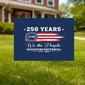We The People Distressed Flag, 13 Stars & Stripes - USA 250th Anniversary 1776-2026 Yard Sign