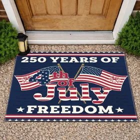 4th of July 250 Years Freedom Flag 1776-2026 Patriotic - USA Independence Day Gift for Veterans Doormat
