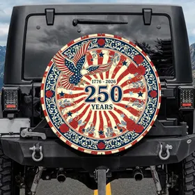 Bald Eagle American Flag 1776-2026 - USA 250th Anniversary Independence Day For Veterans Spare Tire Cover