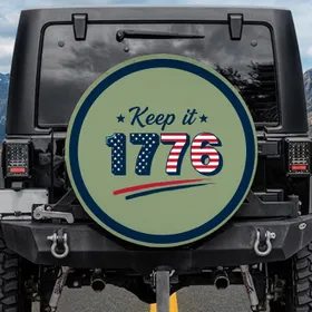 1776 Stars Stripes Keep it Patriotic 250th Anniversary (1776-2026) American Heritage Spare Tire Cover