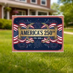 America's 250th Anniversary Flag - USA 1776-2026 Patriotic Celebration for Veterans Yard Sign
