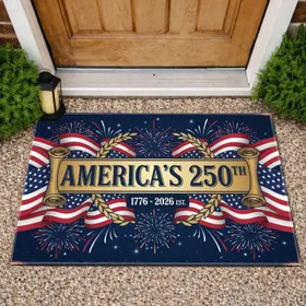 America's 250th Anniversary Flag - USA 1776-2026 Patriotic Celebration for Veterans Doormat