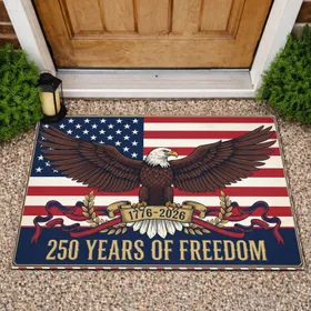 Bald Eagle American Flag 1776-2026 - USA 250th Anniversary Independence Day Gift for Veterans Doormat