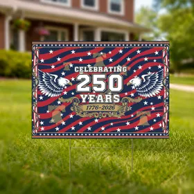 250 Years 1776-2026 Bald Eagle - USA 250th Anniversary Independence Day Gift Yard Sign