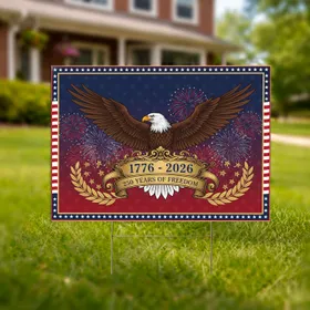 Bald Eagle 1776-2026 - USA 250th Anniversary Freedom Celebration Yard Sign