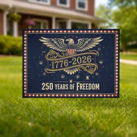 Bald Eagle Star-Spangled Shield 1776-2026 - USA 250 Years of Freedom Anniversary Yard Sign