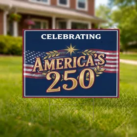 America's 250th Anniversary Golden Star Flag 1776-2026 - USA Patriotic Celebration Yard Sign