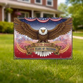 Bald Eagle American Flag 1776-2026 - USA 250th Anniversary Patriotic Celebration Yard Sign