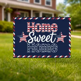 Home Sweet Home Flag Stars 1776-2026 - USA 250th Anniversary Independence Day Decor Yard Sign