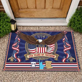 Bald Eagle American Flag 1776-2026 - USA 250th Anniversary Freedom Celebration Doormat