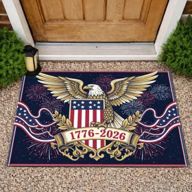 Bald Eagle American Flag 1776-2026 - USA 250th Anniversary Independence Day Gift for Veterans Doormat