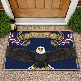 Bald Eagle USA 250 Anniversary 1776-2026 - Independence Day Freedom Celebration Doormat