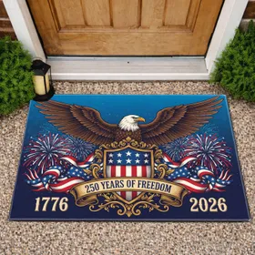 Bald Eagle American Flag 1776-2026 - USA 250th Anniversary Independence Day Gift for Veterans Doormat