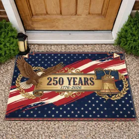 Bald Eagle Liberty Bell 1776-2026 - USA 250th Anniversary Freedom Celebration Doormat