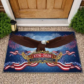 Bald Eagle American Flag 1776-2026 - USA 250th Anniversary Independence Day Gift Doormat