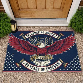 Bald Eagle American Flag 1776-2026 - USA 250th Anniversary Independence Day for Veterans Doormat