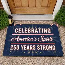 Celebrating America's Spirit 250 Years Strong 1776-2026 - Patriotic Anniversary Doormat
