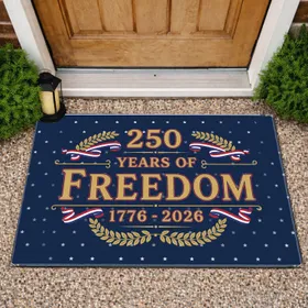 250 Years of Freedom 1776-2026 - Patriotic Americana 250th Anniversary Independence Day Doormat