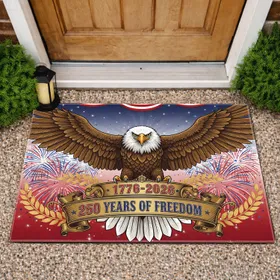 Bald Eagle American Flag 1776-2026 - USA 250th Anniversary Patriotic Celebration Doormat