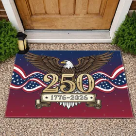Bald Eagle American Flag 1776-2026 - USA 250th Anniversary Commemoration Doormat