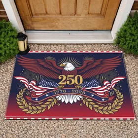 Bald Eagle American Flag 1776-2026 - USA 250th Anniversary Independence Day Gift Doormat