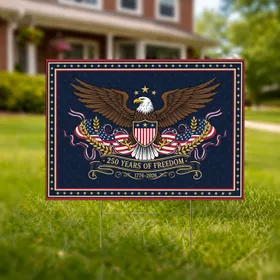 Bald Eagle American Flag 1776-2026 - USA 250th Anniversary Freedom Day Display Yard Sign