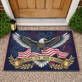 Bald Eagle American Flag 1776-2026 - USA 250th Anniversary Freedom Day Gift for Veterans Doormat
