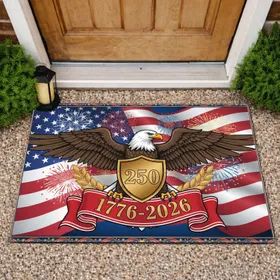 Bald Eagle American Flag 1776-2026 - USA 250th Anniversary Gift for Veterans Doormat