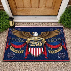 Bald Eagle American Flag 250th Anniversary 1776-2026 - USA Independence Day Gift for Veterans Doormat