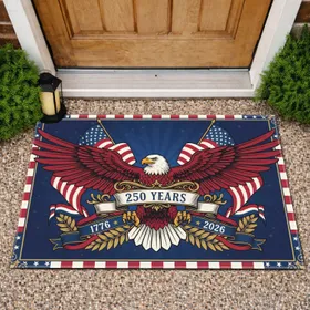 Bald Eagle American Flag 1776-2026 - USA 250th Anniversary Patriotic Yard Art Doormat