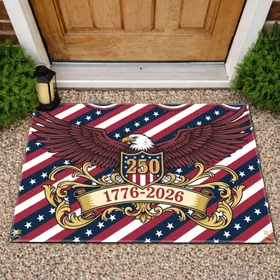 Bald Eagle Liberty Shield 1776-2026 - USA 250th Anniversary Independence Day Gift Doormat