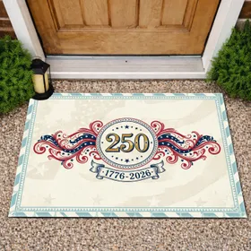 250th Anniversary Patriotic Emblem Bunting 1776-2026 - USA Independence Day Doormat