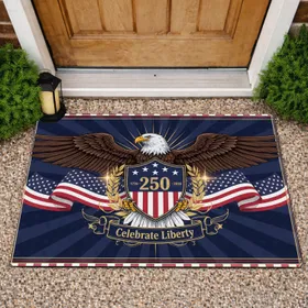 Bald Eagle American Flag 1776-2026 - USA 250th Anniversary Gift for Veterans Doormat