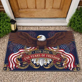 American Bald Eagle Flag 1776-2026 - USA 250th Anniversary Patriotic Gift for Veterans Doormat