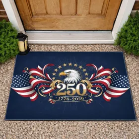 Bald Eagle American Flag 250th Anniversary 1776-2026 - USA Independence Day Gift for Veterans Doormat