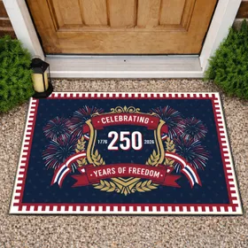 Patriotic Shield 1776-2026 - USA 250th Anniversary Freedom & American Heritage Doormat