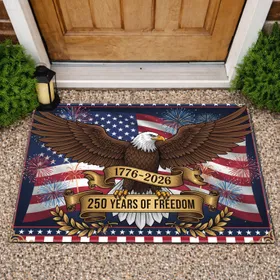 Bald Eagle American Flag 1776-2026 - USA 250th Anniversary Independence Day Gift for Veterans Doormat