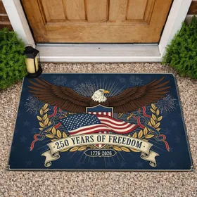 Bald Eagle American Flag 1776-2026 - USA 250th Anniversary Independence Day Gift for Dad Doormat