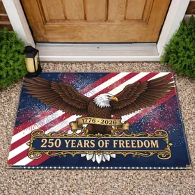 Bald Eagle American Flag 1776-2026 - USA 250th Anniversary Independence Day Gift for Dads Doormat