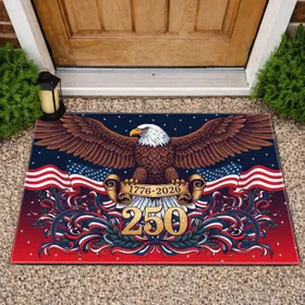 Bald Eagle American Flag 1776-2026 - USA 250th Anniversary Liberty Day Doormat