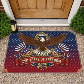 Bald Eagle American Flag 1776-2026 - USA 250th Anniversary Gift for Veterans Doormat