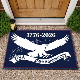 Bald Eagle 1776-2026 - USA 250th Anniversary Independence Day Patriotic Heritage Doormat
