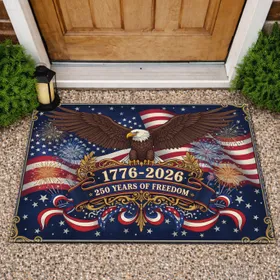 Patriotic Bald Eagle American Flag 1776-2026 - USA 250th Anniversary Freedom Doormat