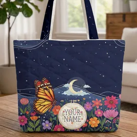 Chihuahua Dog Prominent Celestial Starry Night Cypress - Dog Lover Gift for Pet Owners Quilted Tote Bag