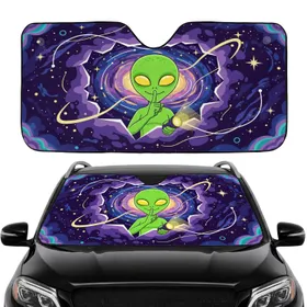 Friendly Green Alien Shhh Glowing Flashlight - Galaxy Rift Cosmic Space Explorer Gift Car Sunshade